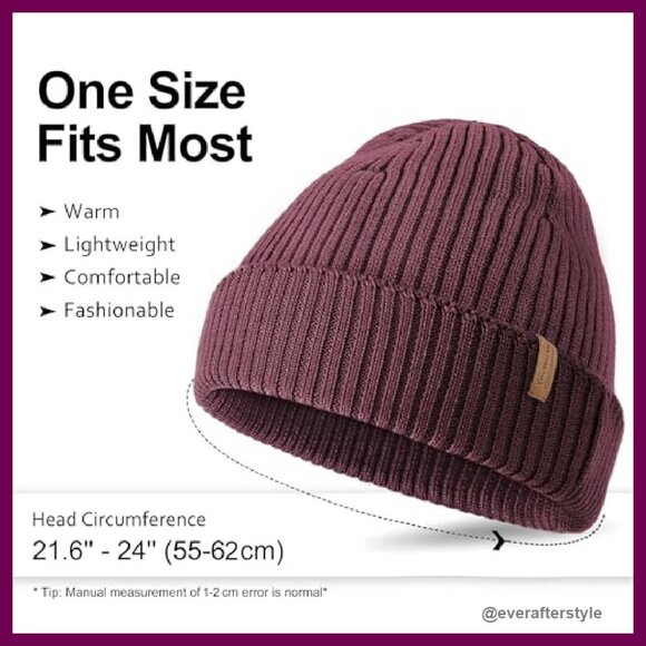 Merino Wool Rib Knit Beanie Unisex Classic Soft Warm Winter Hat Cuffed main image 7